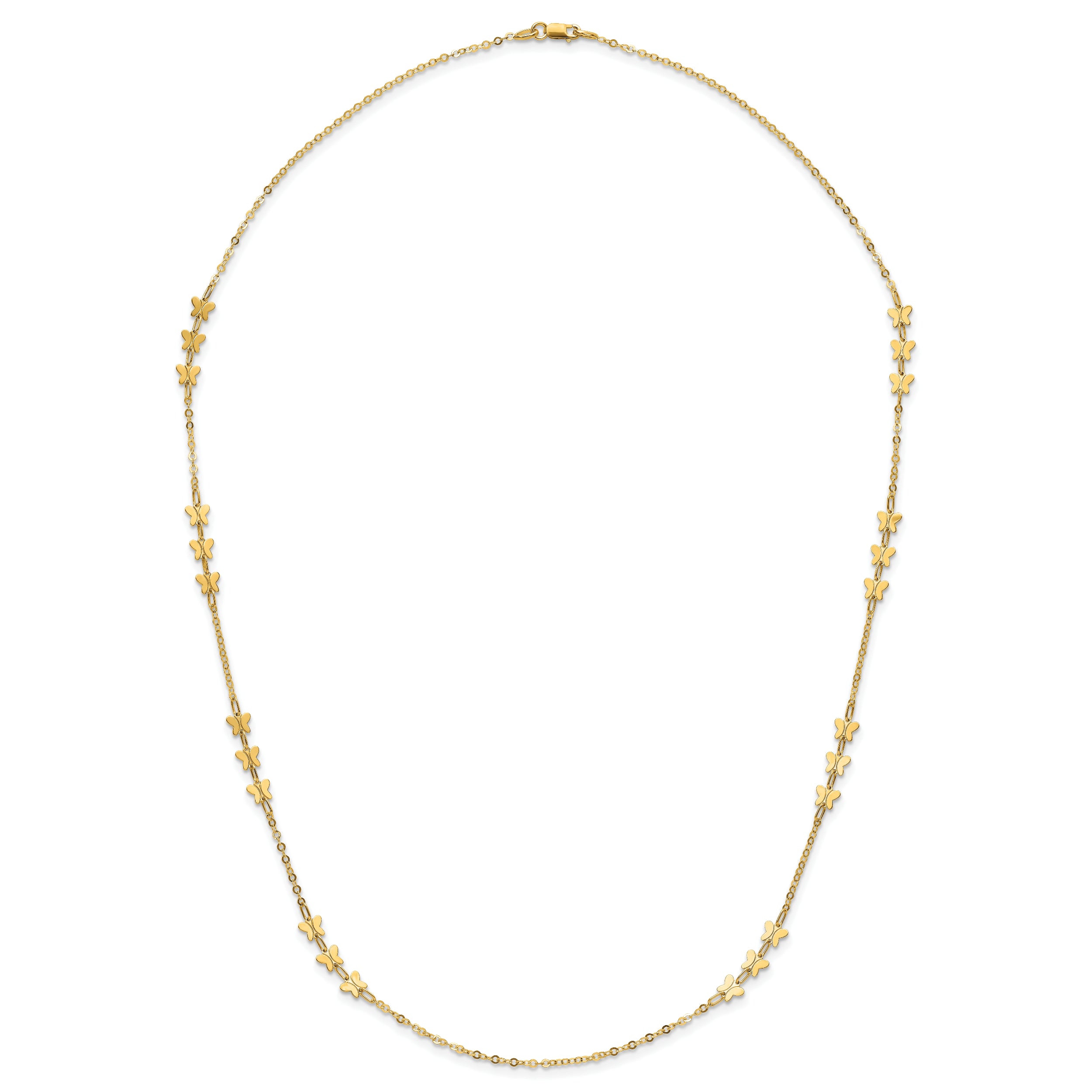 14k Polished Butterfly Necklace