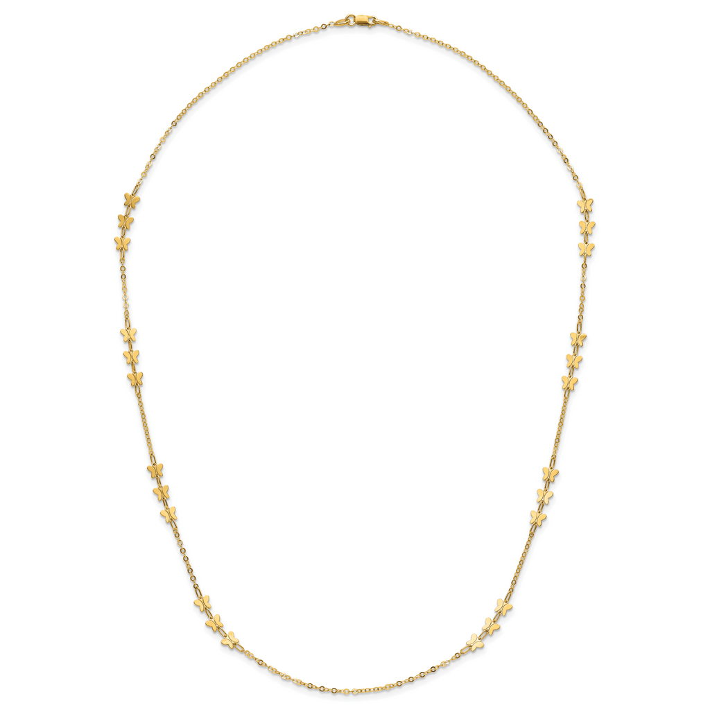 14k Polished Butterfly Necklace