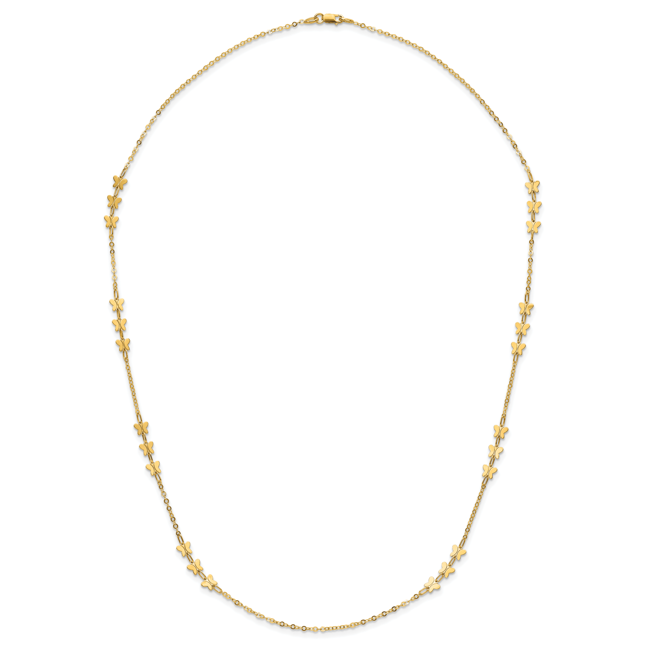 14k Polished Butterfly Necklace