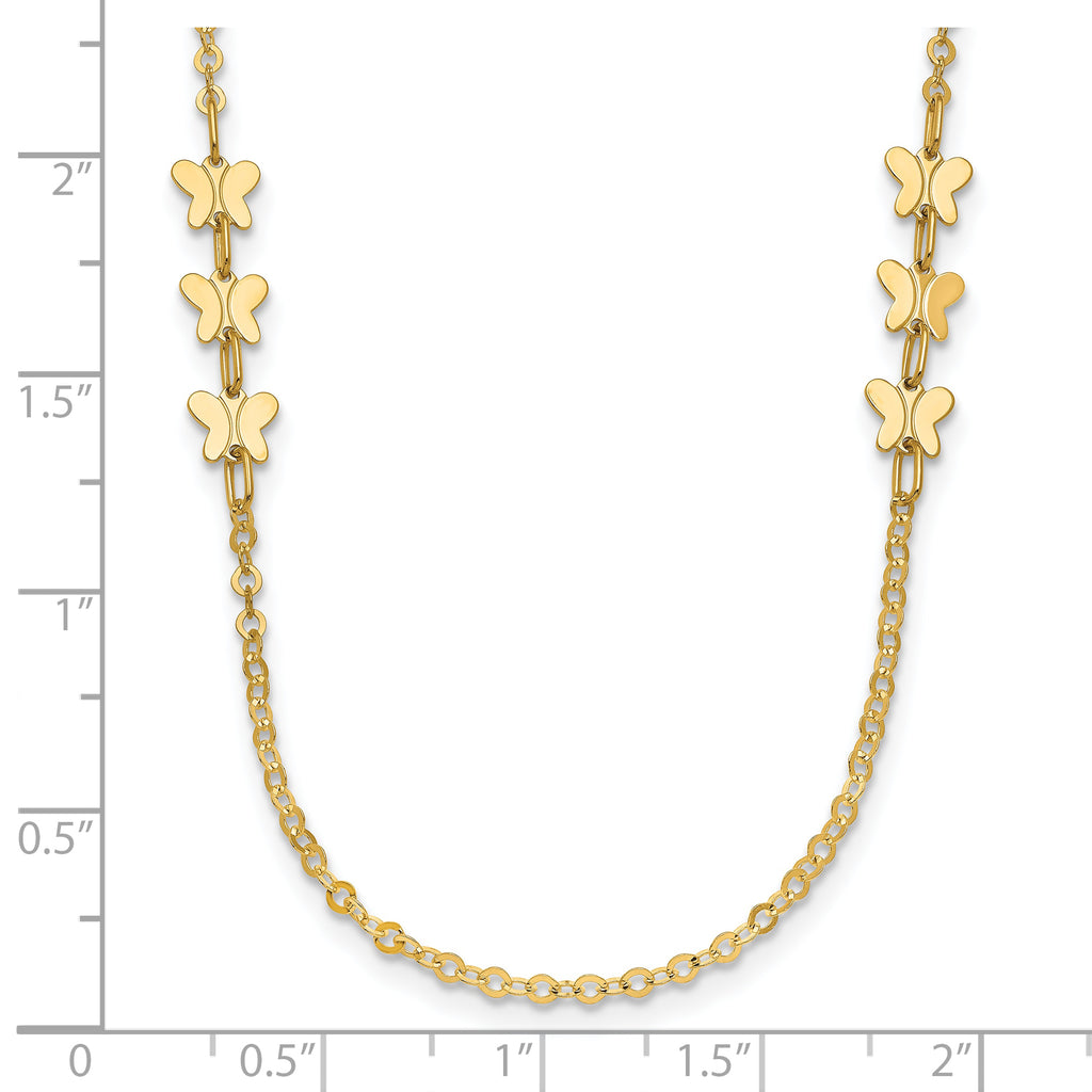 14k Polished Butterfly Necklace