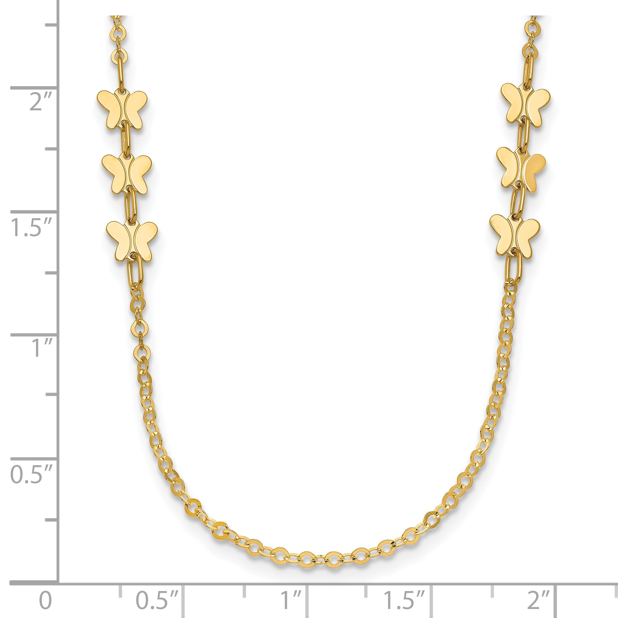 14k Polished Butterfly Necklace