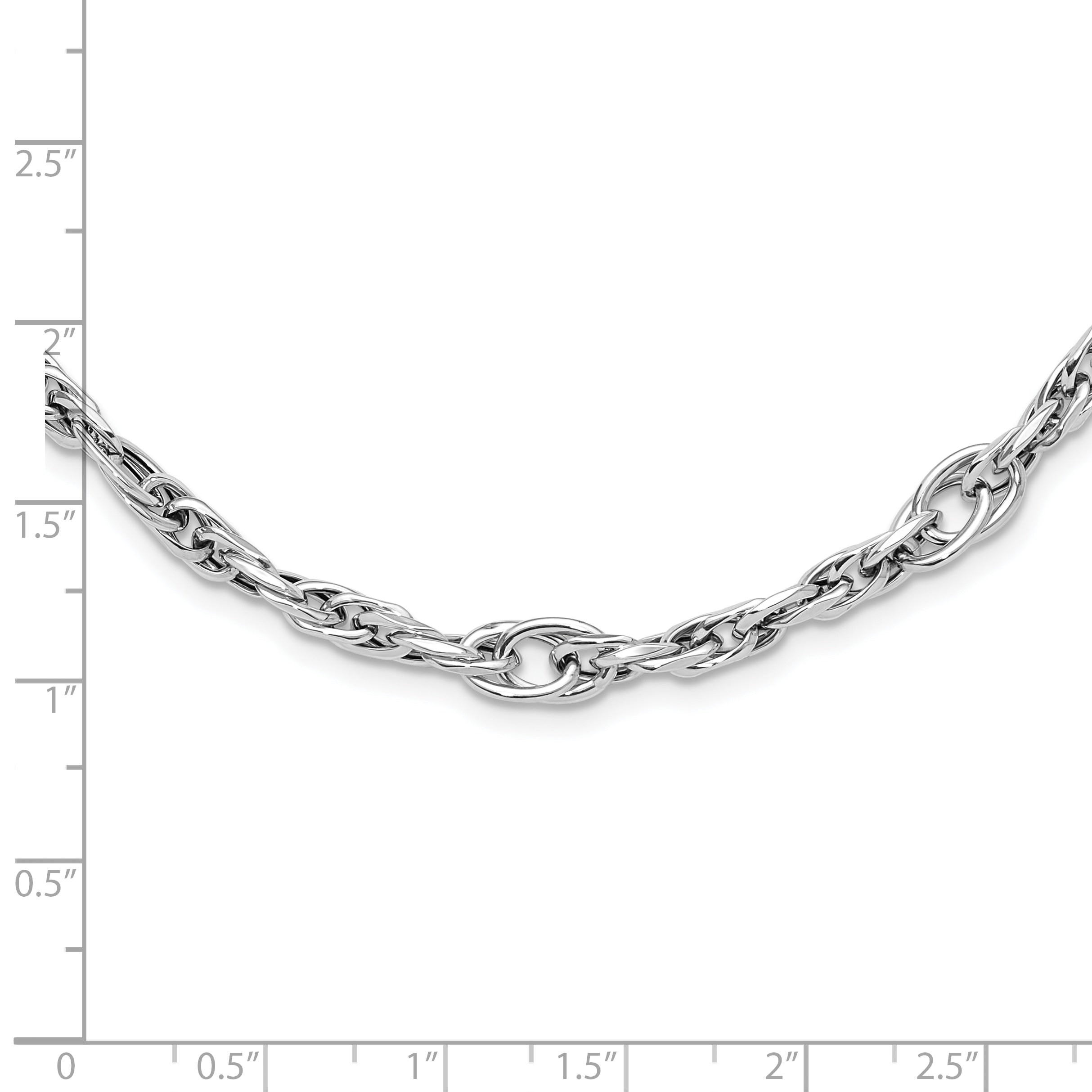 14k White Gold Polished Link Necklace