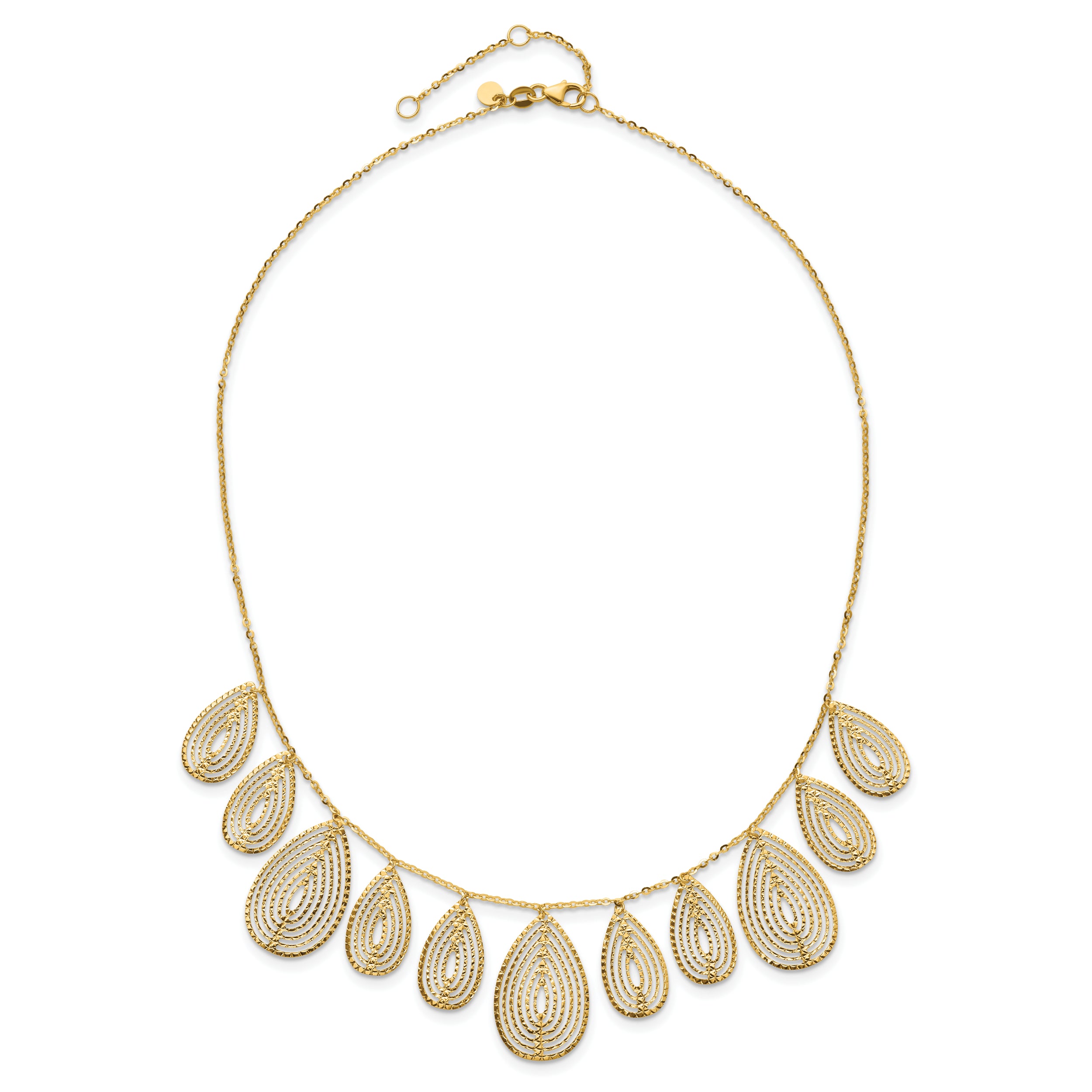 14k Polished D/C w/ 2in ext. Necklace