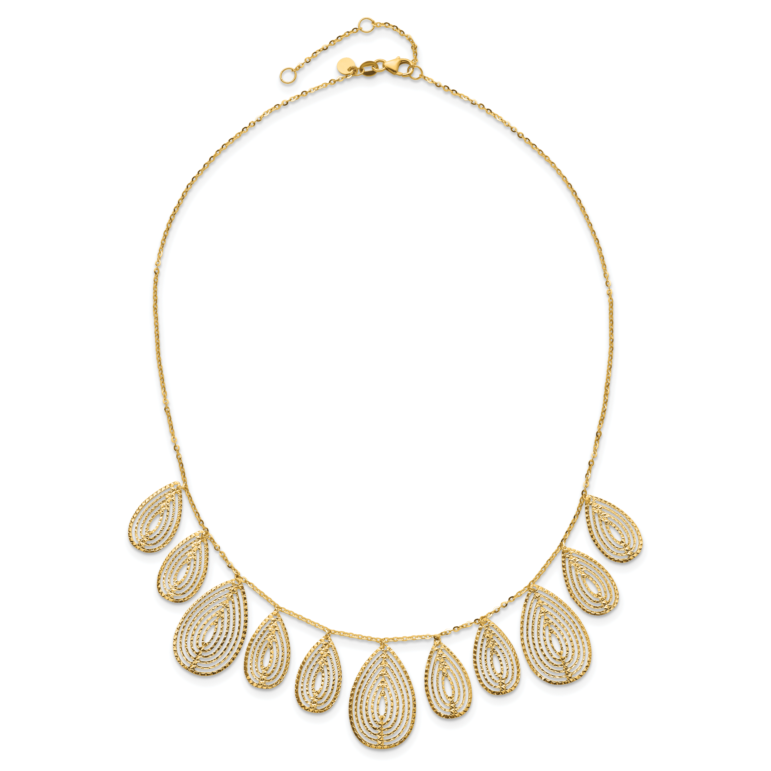 14k Polished D/C w/ 2in ext. Necklace
