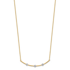 14K Two-tone D/C Bar Necklace