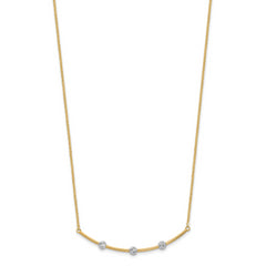 14K Two-tone D/C Bar Necklace