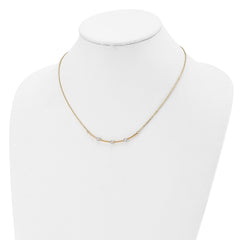 14K Two-tone D/C Bar Necklace