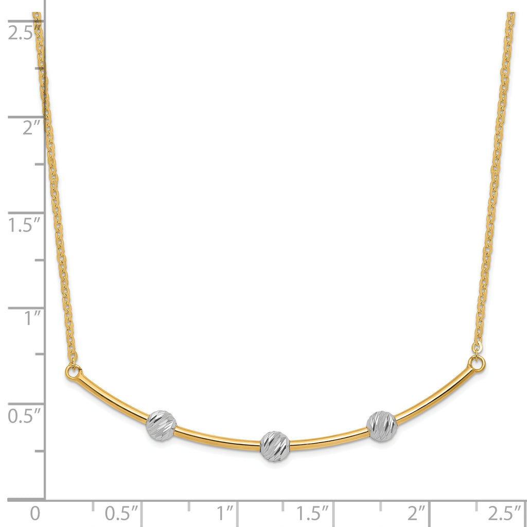 14K Two-tone D/C Bar Necklace