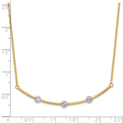 14K Two-tone D/C Bar Necklace