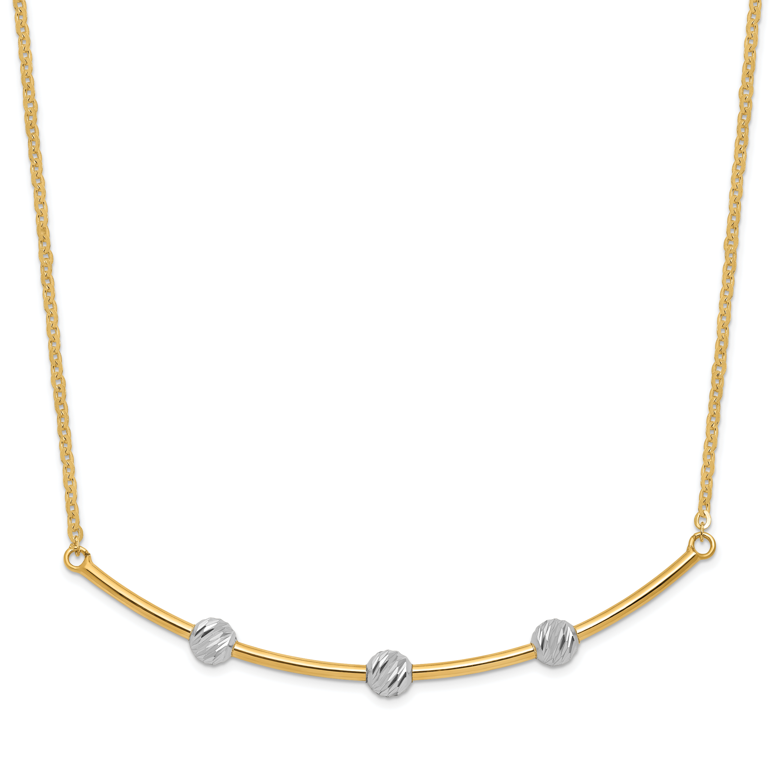 14K Two-tone D/C Bar Necklace Main image