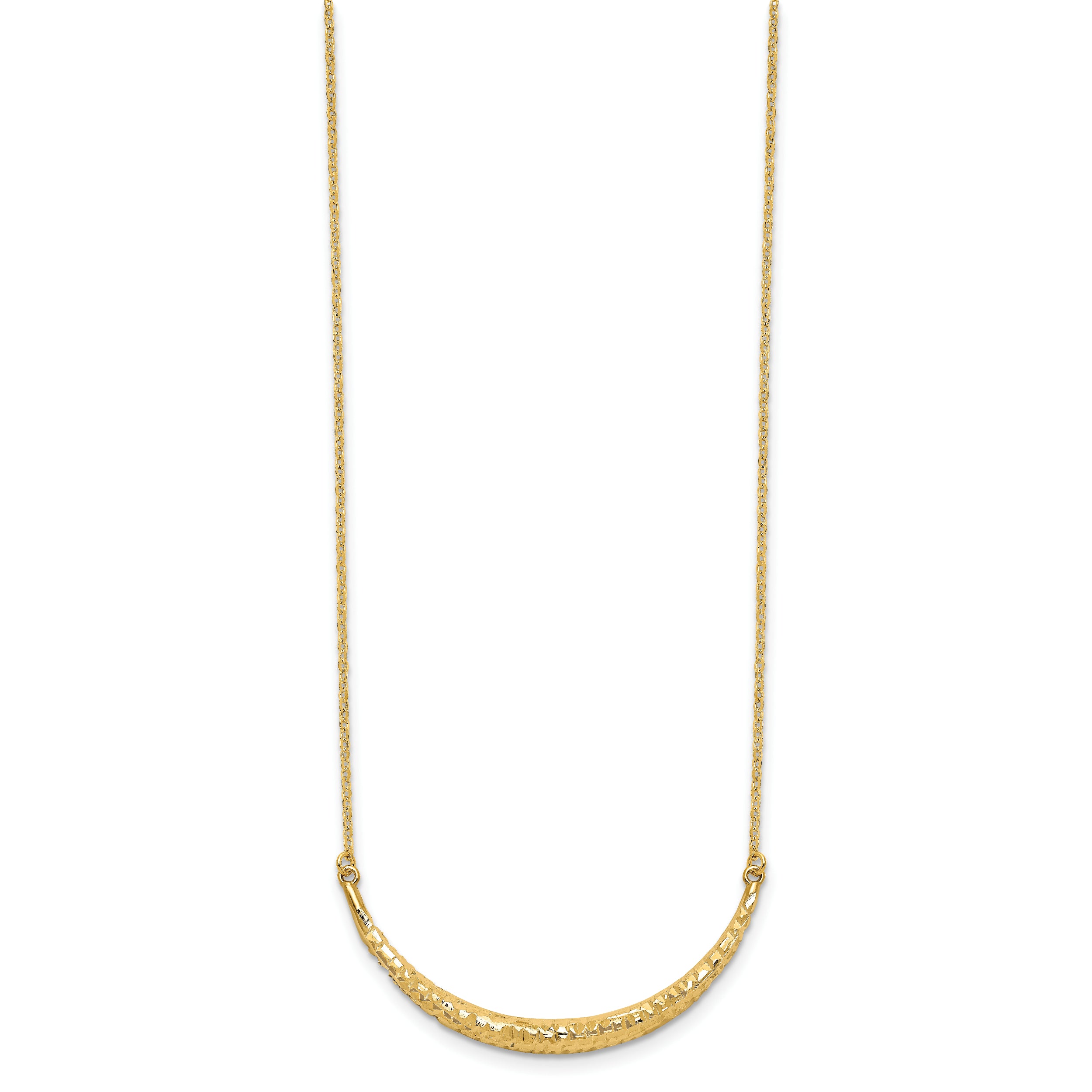 14K Polished D/C Bar Adjustable Necklace