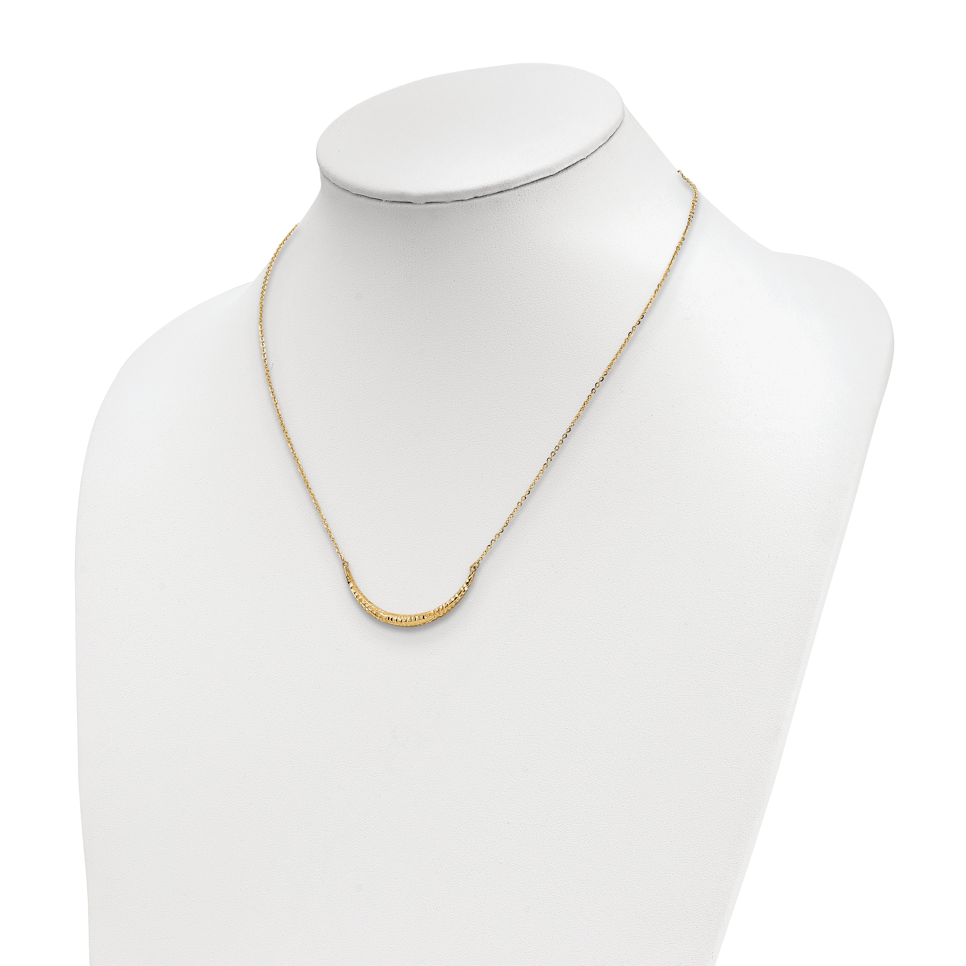 14K Polished D/C Bar Adjustable Necklace