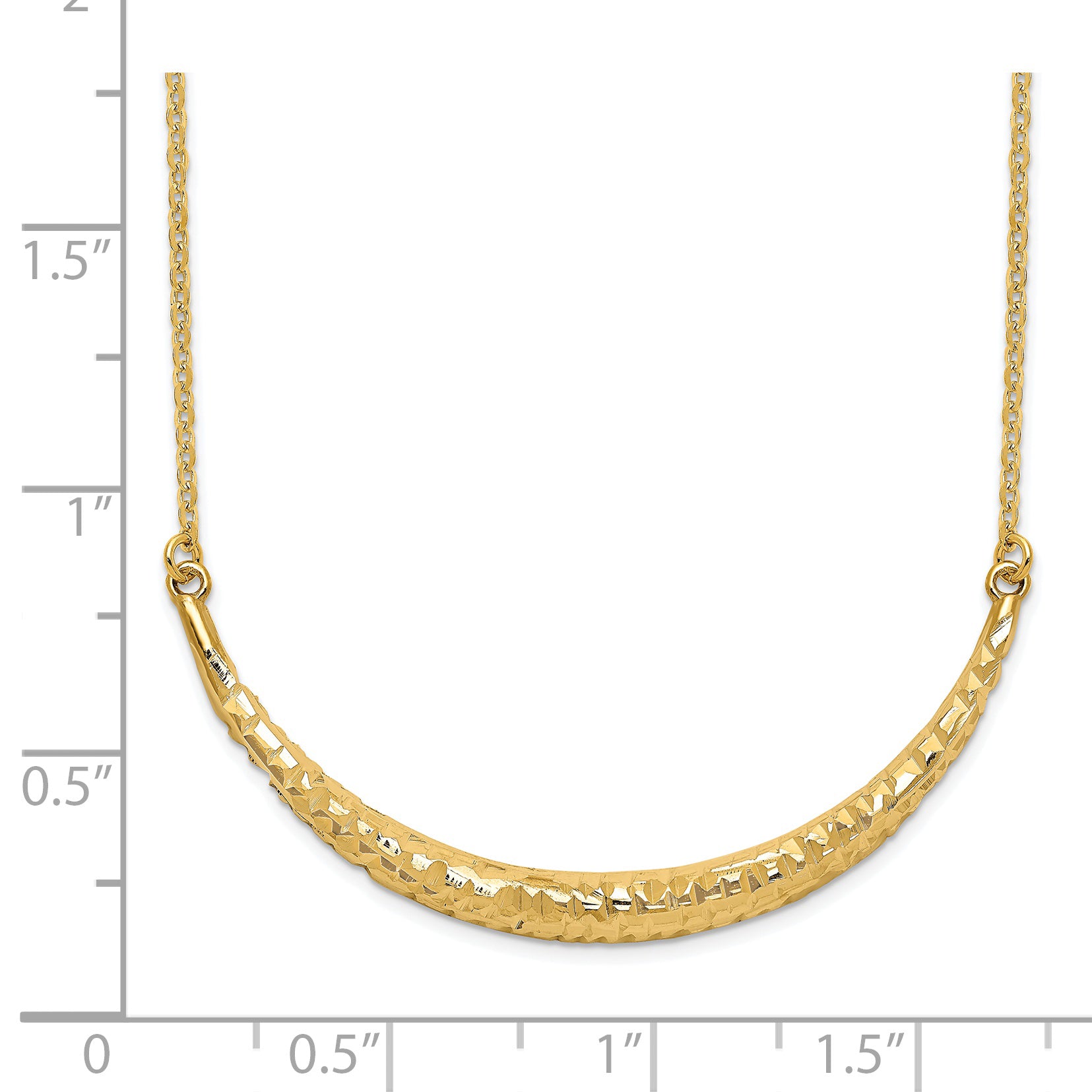 14K Polished D/C Bar Adjustable Necklace