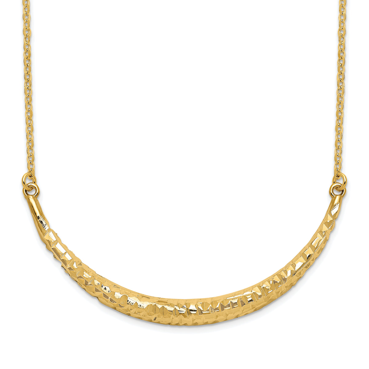 14K Polished D/C Bar Adjustable Necklace