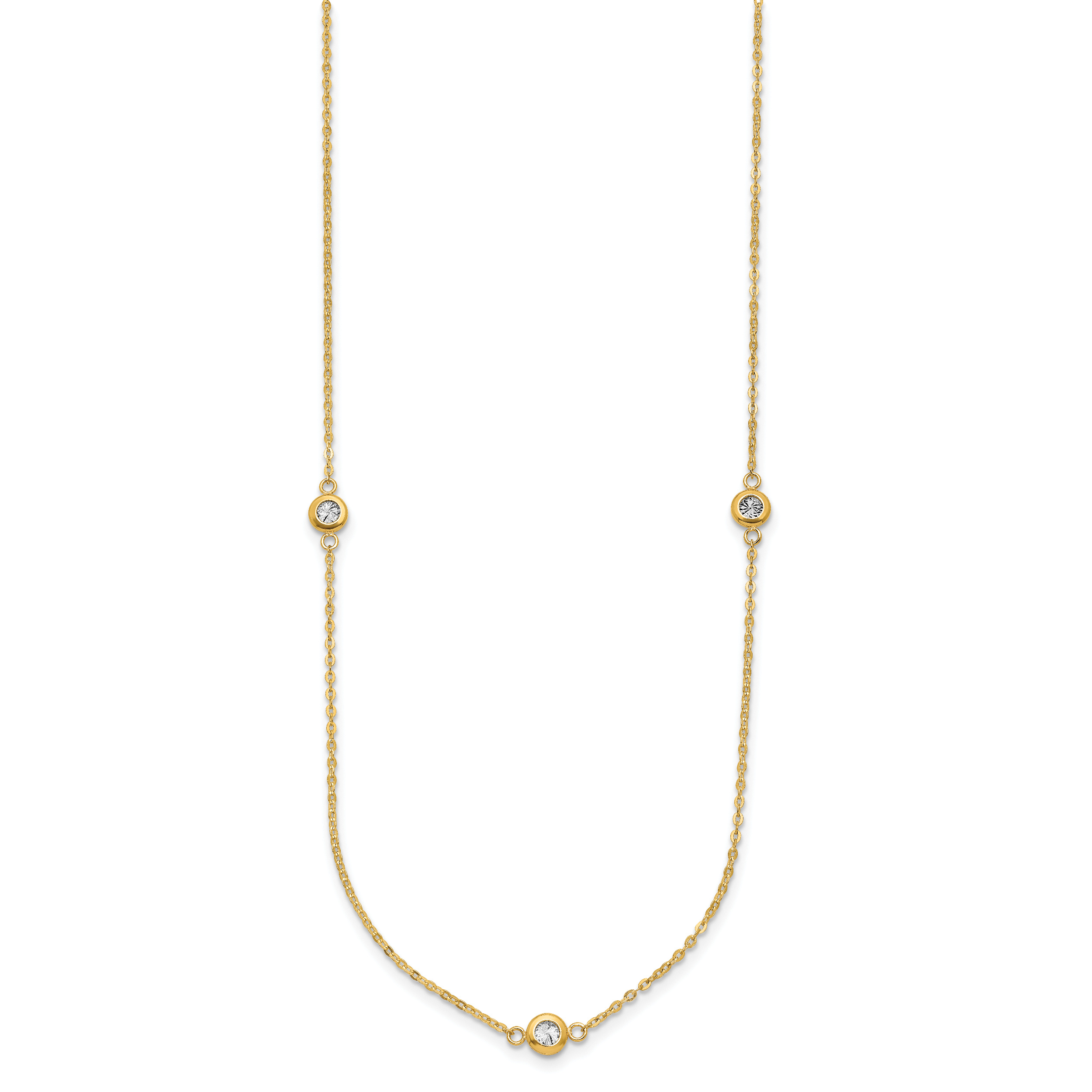14k Two-tone Polished D/C Necklace Secondary image
