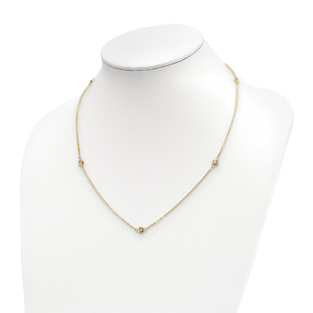 14k Two-tone Polished D/C Necklace