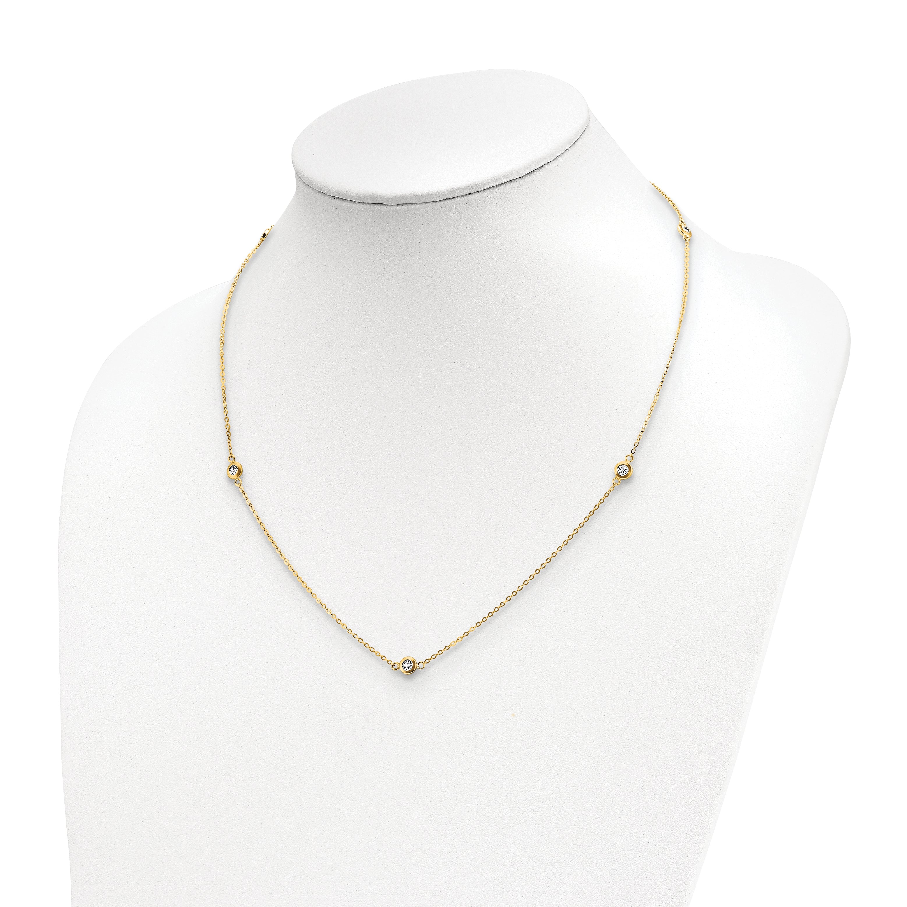 14k Two-tone Polished D/C Necklace