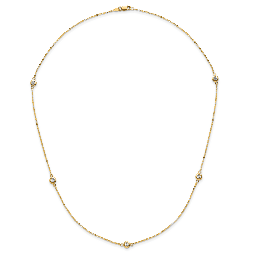 14k Two-tone Polished D/C Necklace