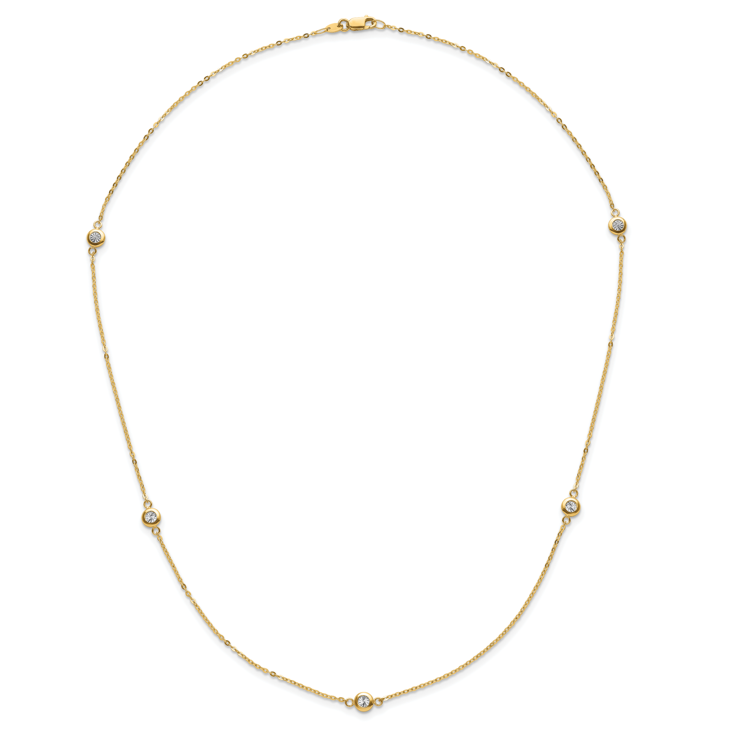 14k Two-tone Polished D/C Necklace