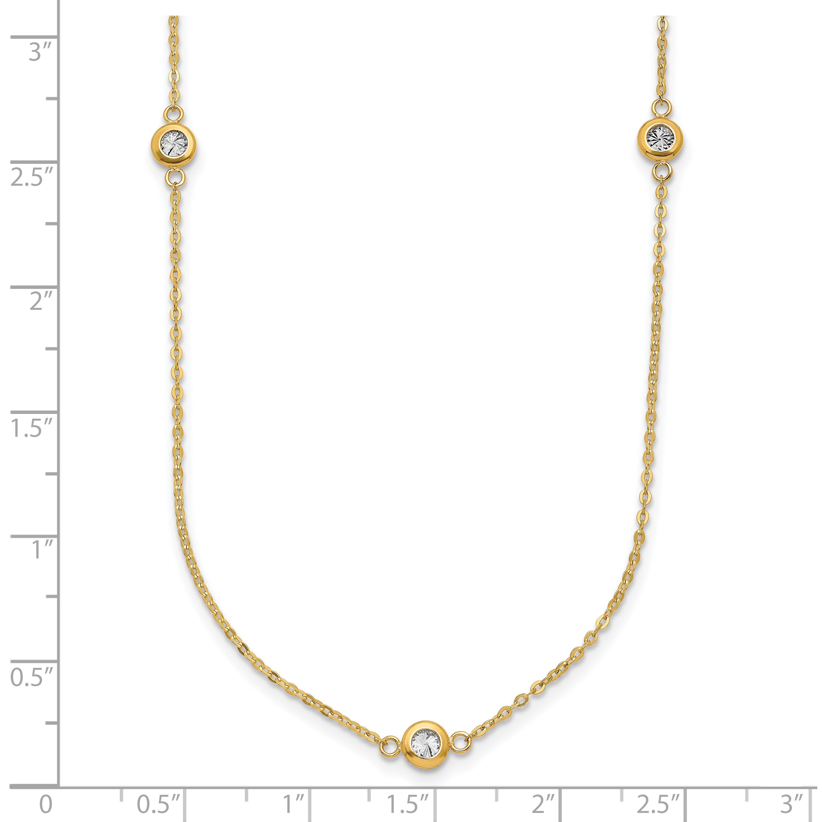 14k Two-tone Polished D/C Necklace