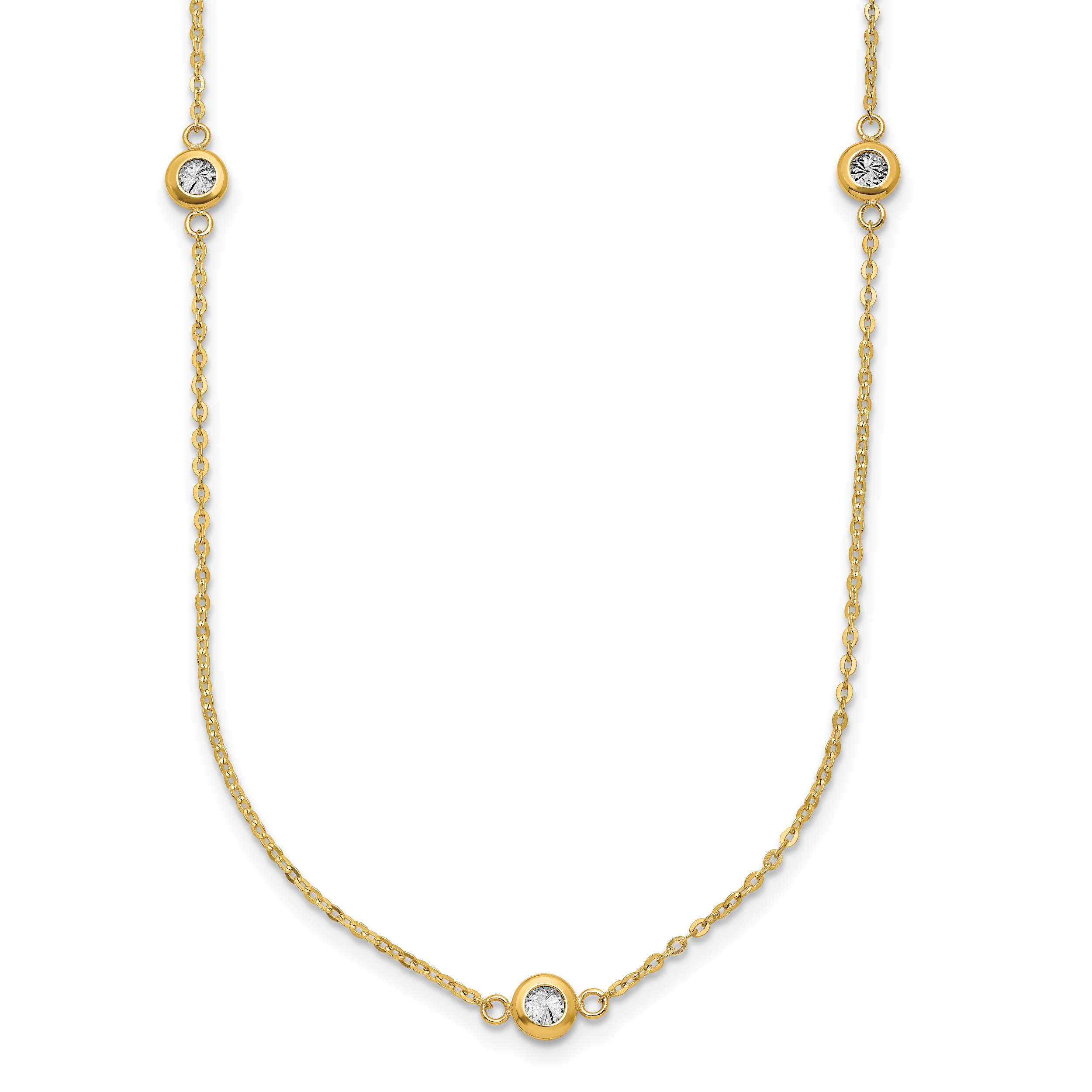 14k Two-tone Polished D/C Necklace