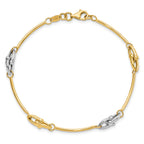 14K Two-tone Polished Bracelet