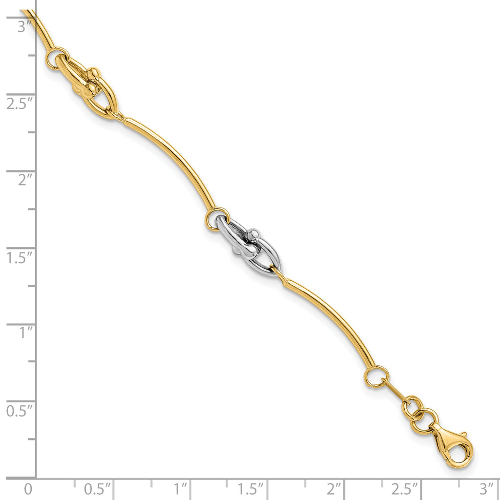 14K Two-tone Polished Bracelet