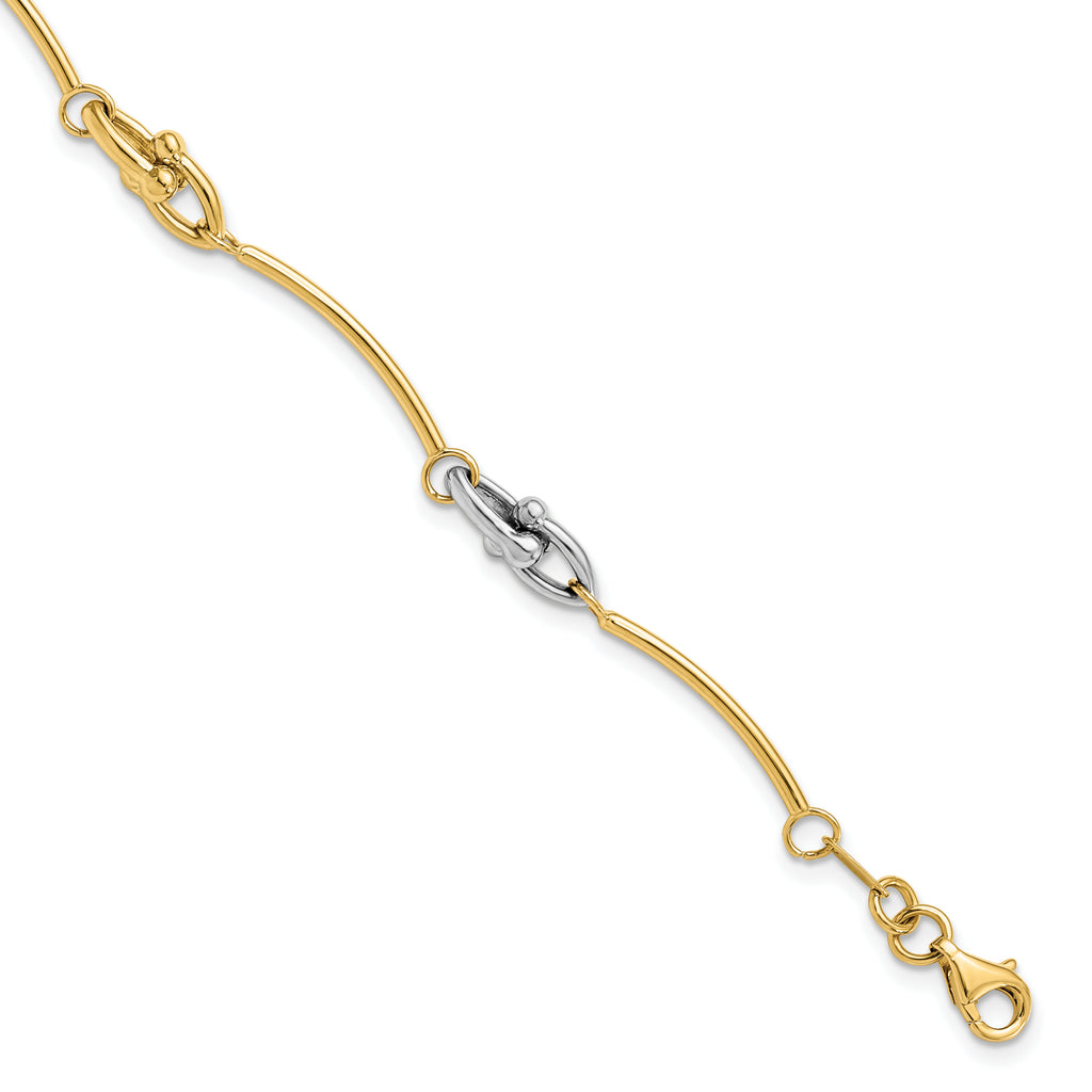 14K Two-tone Polished Bracelet