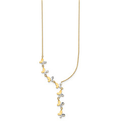 14K Rhodium-plated Polished D/C Butterfly Necklace