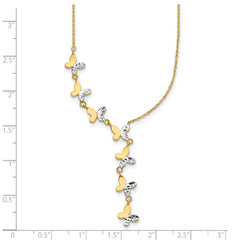 14K Rhodium-plated Polished D/C Butterfly Necklace