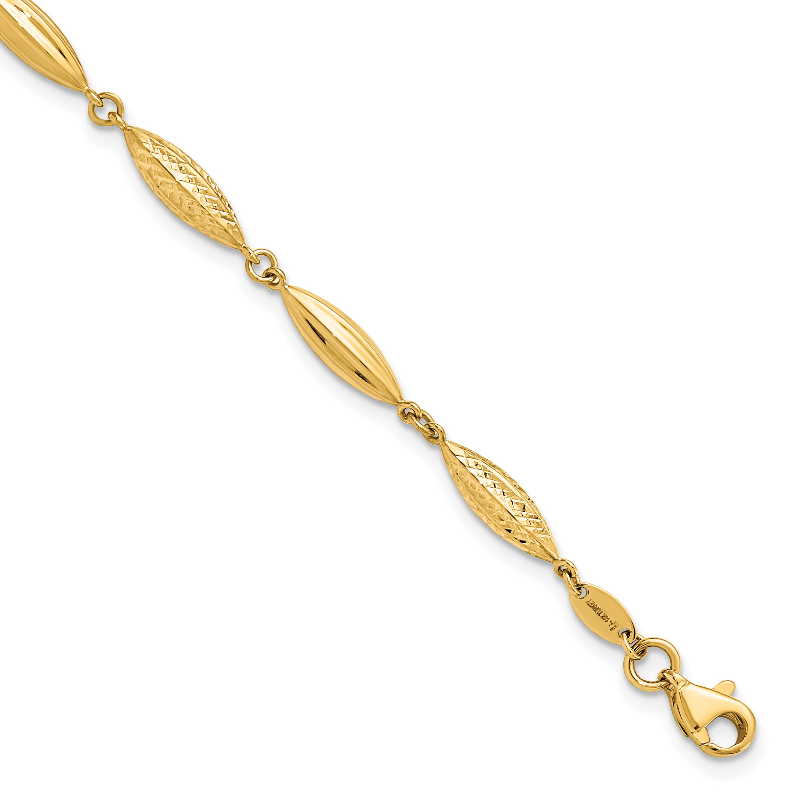 14k Polished D/C Fancy Link Bracelet Secondary image