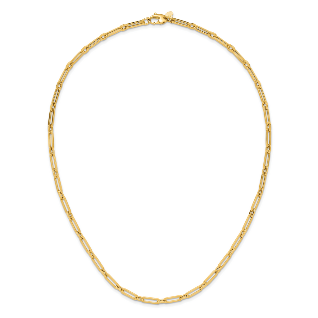 14K Polished Flat Oval Link Necklace