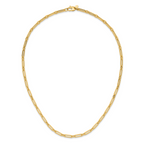14K Polished Flat Oval Link Necklace