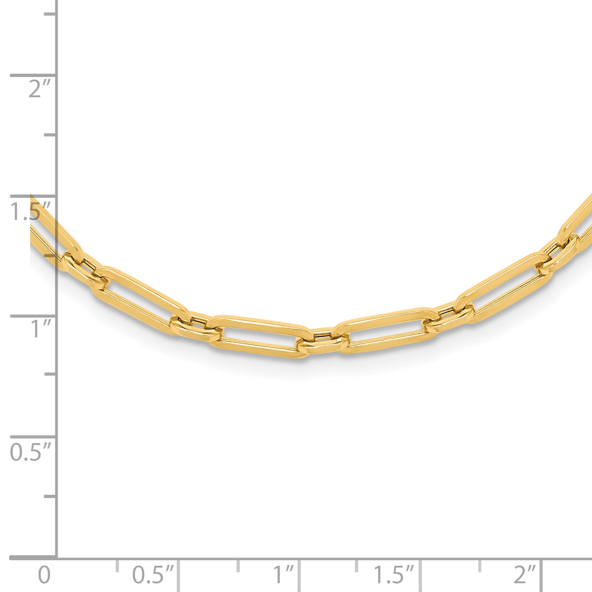 14K Polished Flat Oval Link Necklace