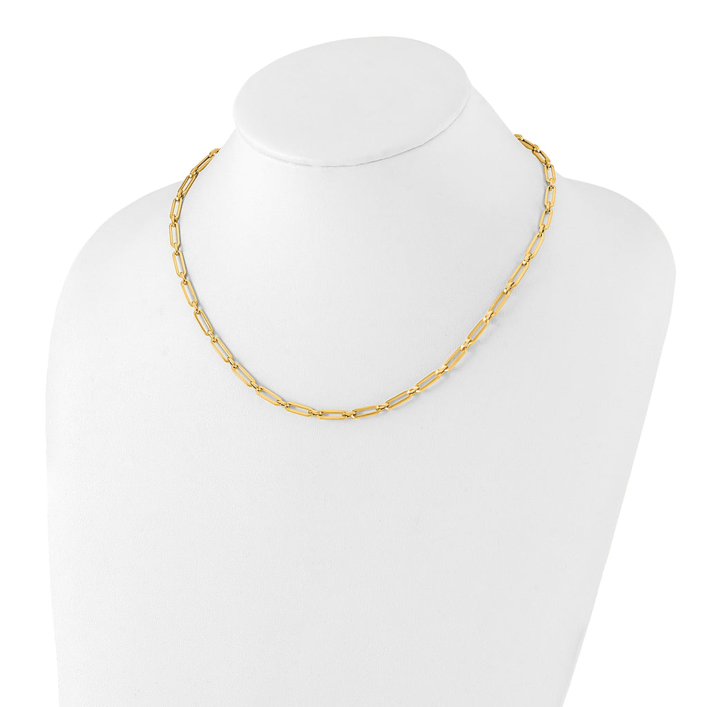 14K Polished Flat Oval Link Necklace
