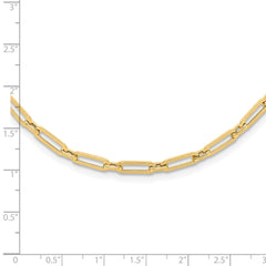 14K Polished Flat Oval Link Necklace