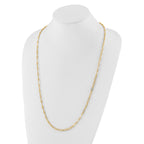 14K Polished Flat Oval Link Necklace