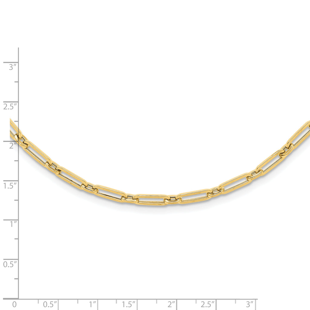 14K Polished Flat Oval Link Necklace