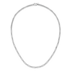 14K White Gold Polished Flat Oval Link Necklace