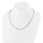 14K White Gold Polished Flat Oval Link Necklace