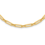14K Polished Flat Oval Link Necklace