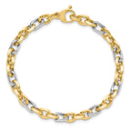 14K Two-tone Polished Fancy Link Bracelet