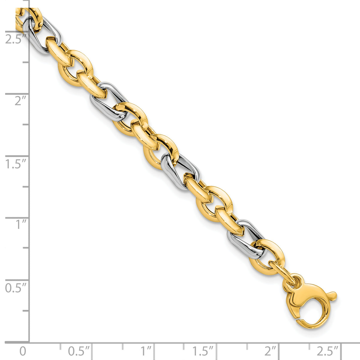 14K Two-tone Polished Fancy Link Bracelet