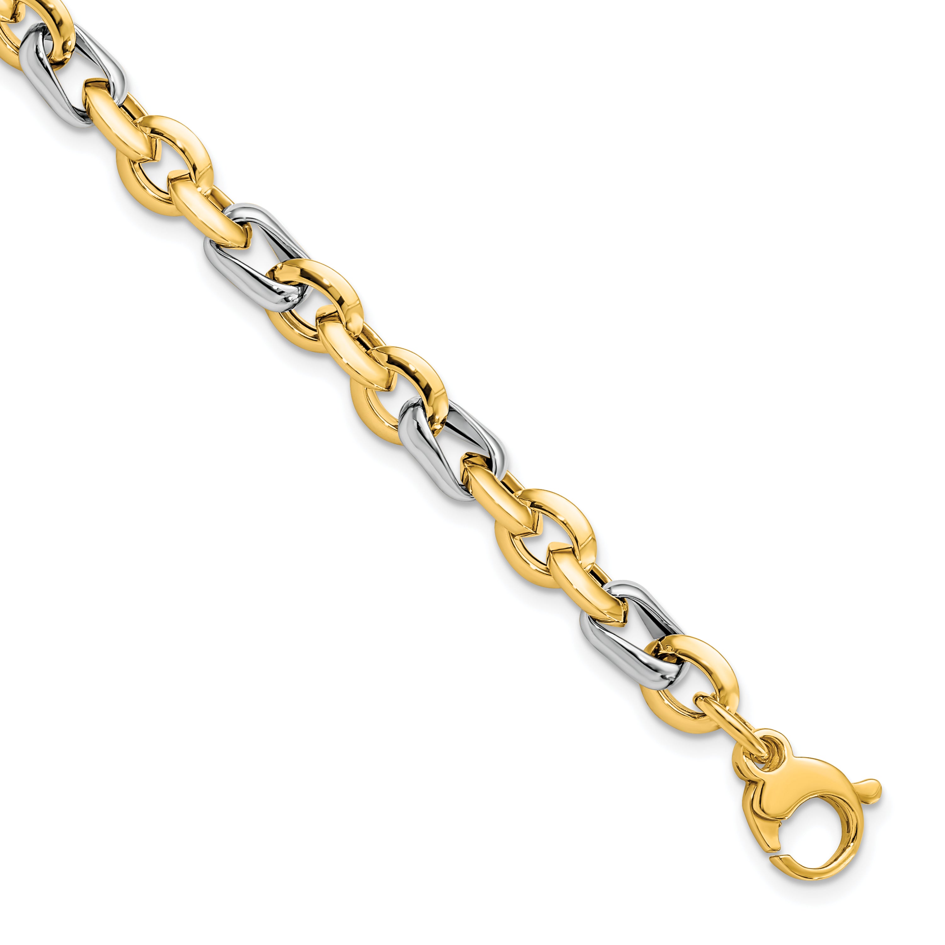 14K Two-tone Polished Fancy Link Bracelet Main image
