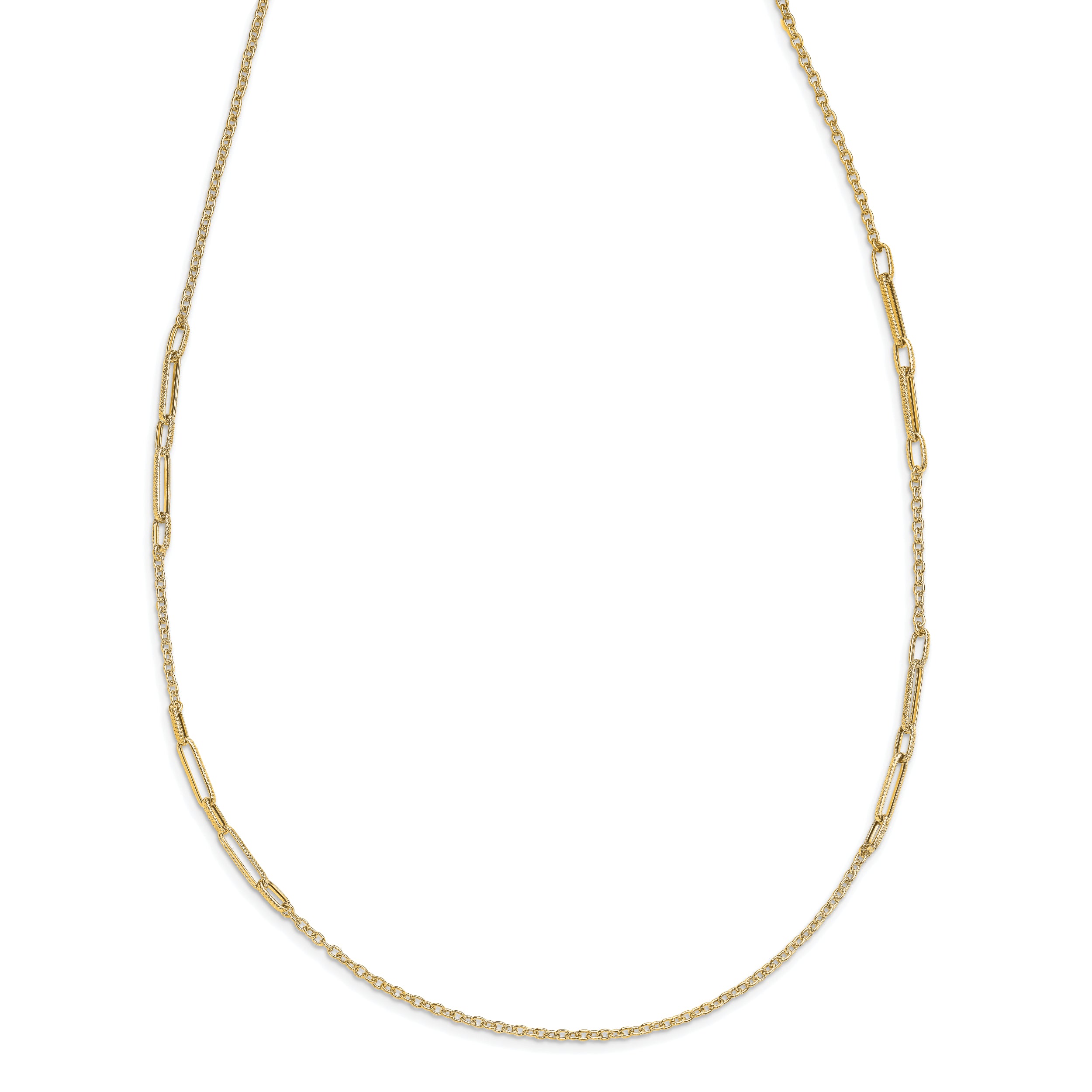 14k Polished Textured Necklace