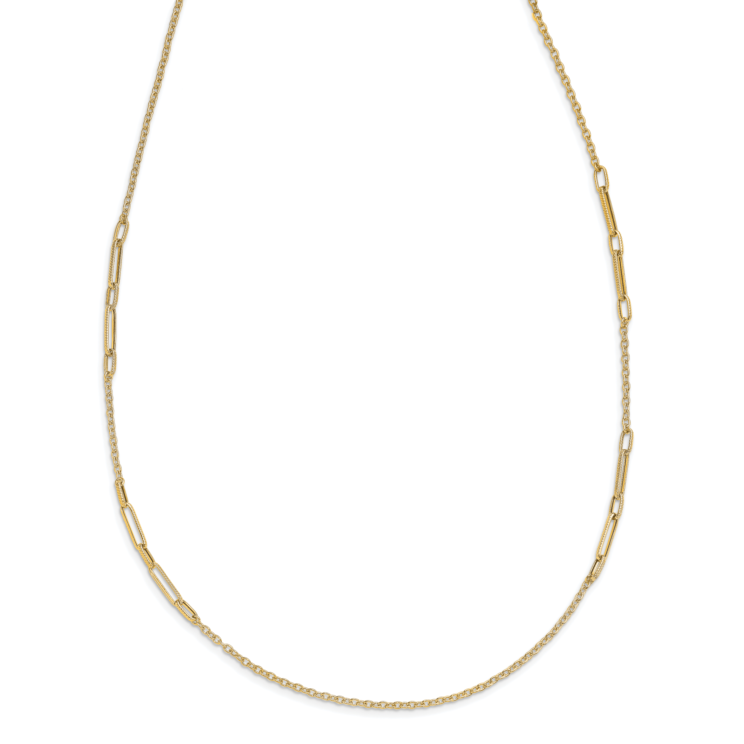 14k Polished Textured Necklace
