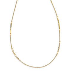 14k Polished Textured Necklace