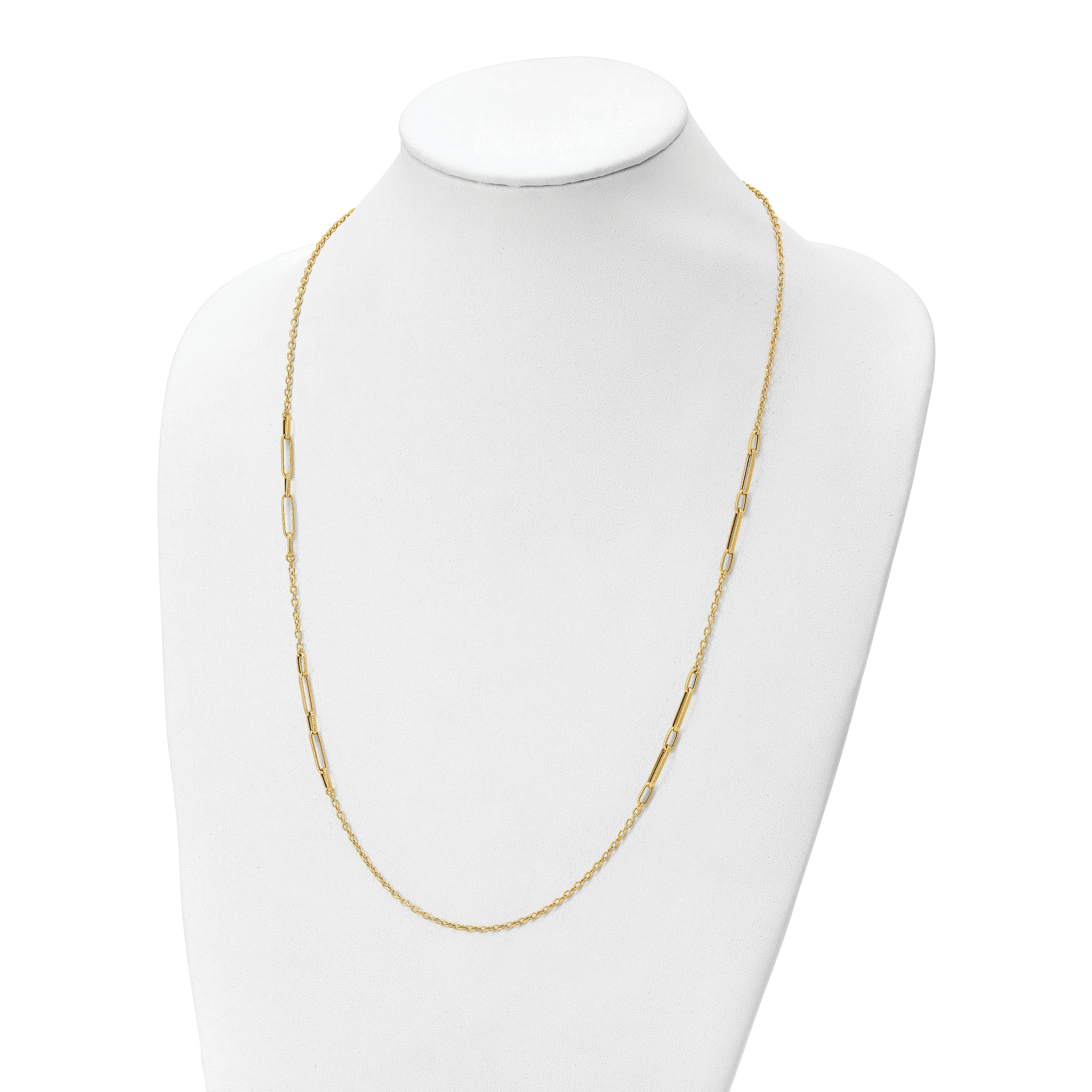 14k Polished Textured Necklace