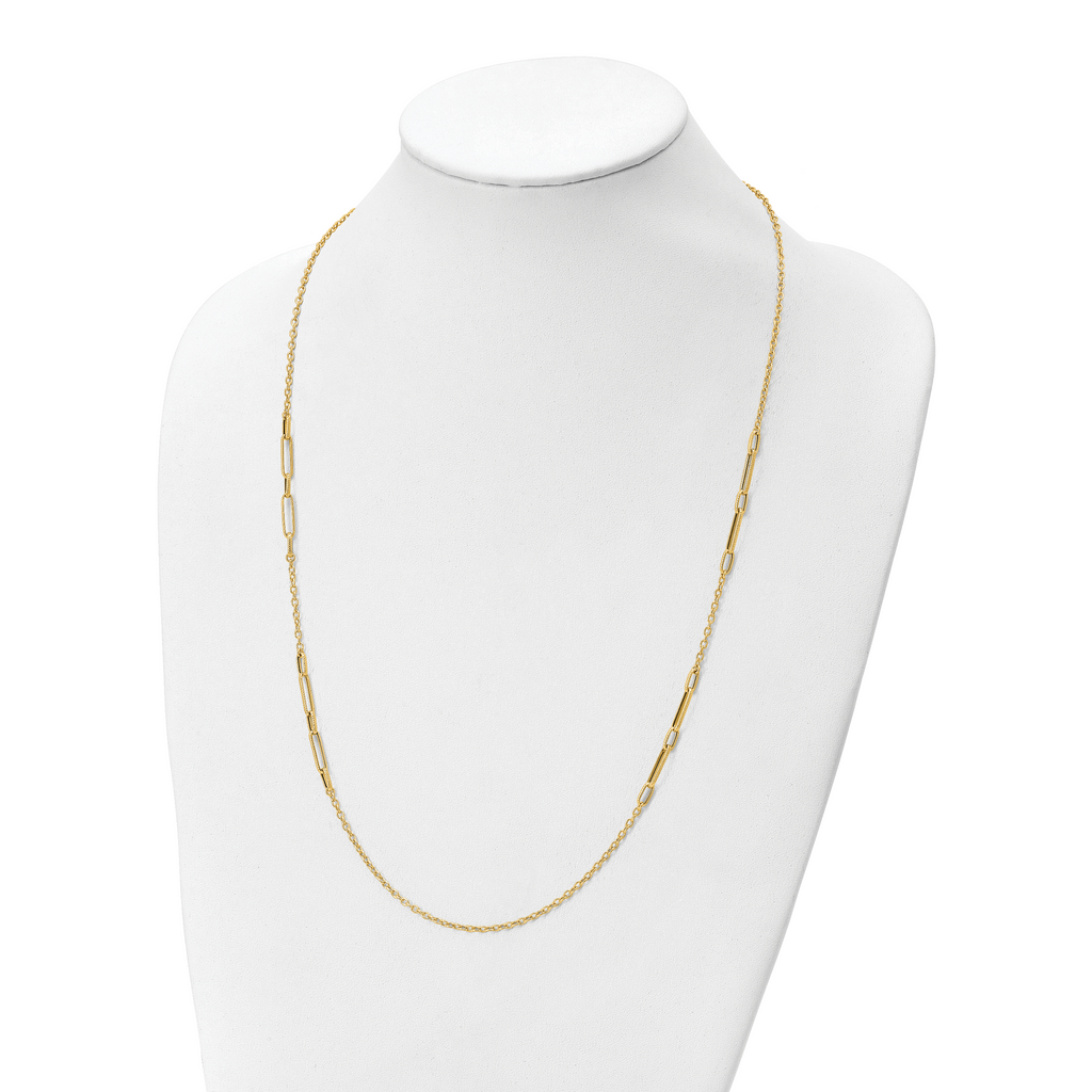 14k Polished Textured Necklace