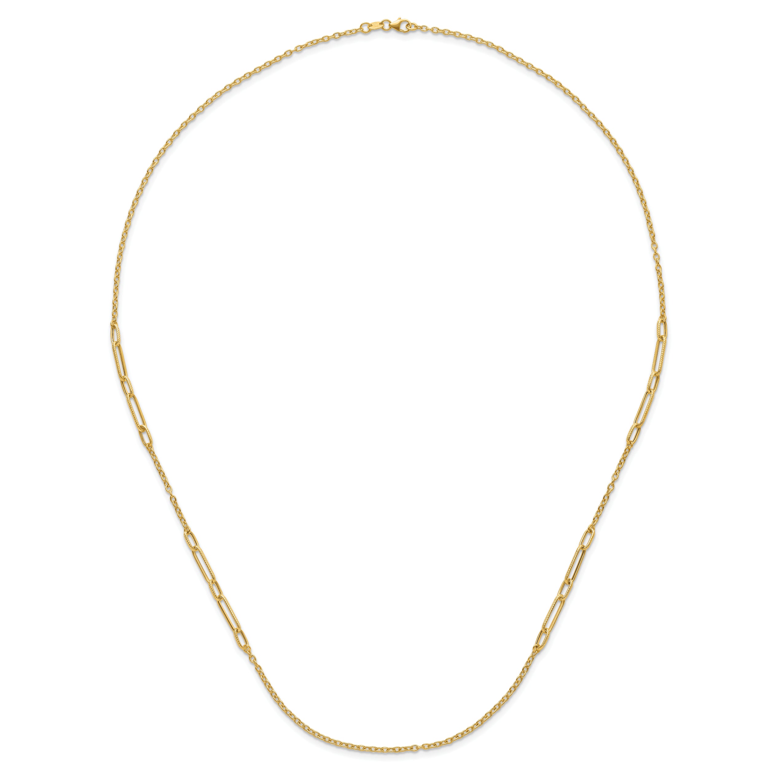 14k Polished Textured Necklace